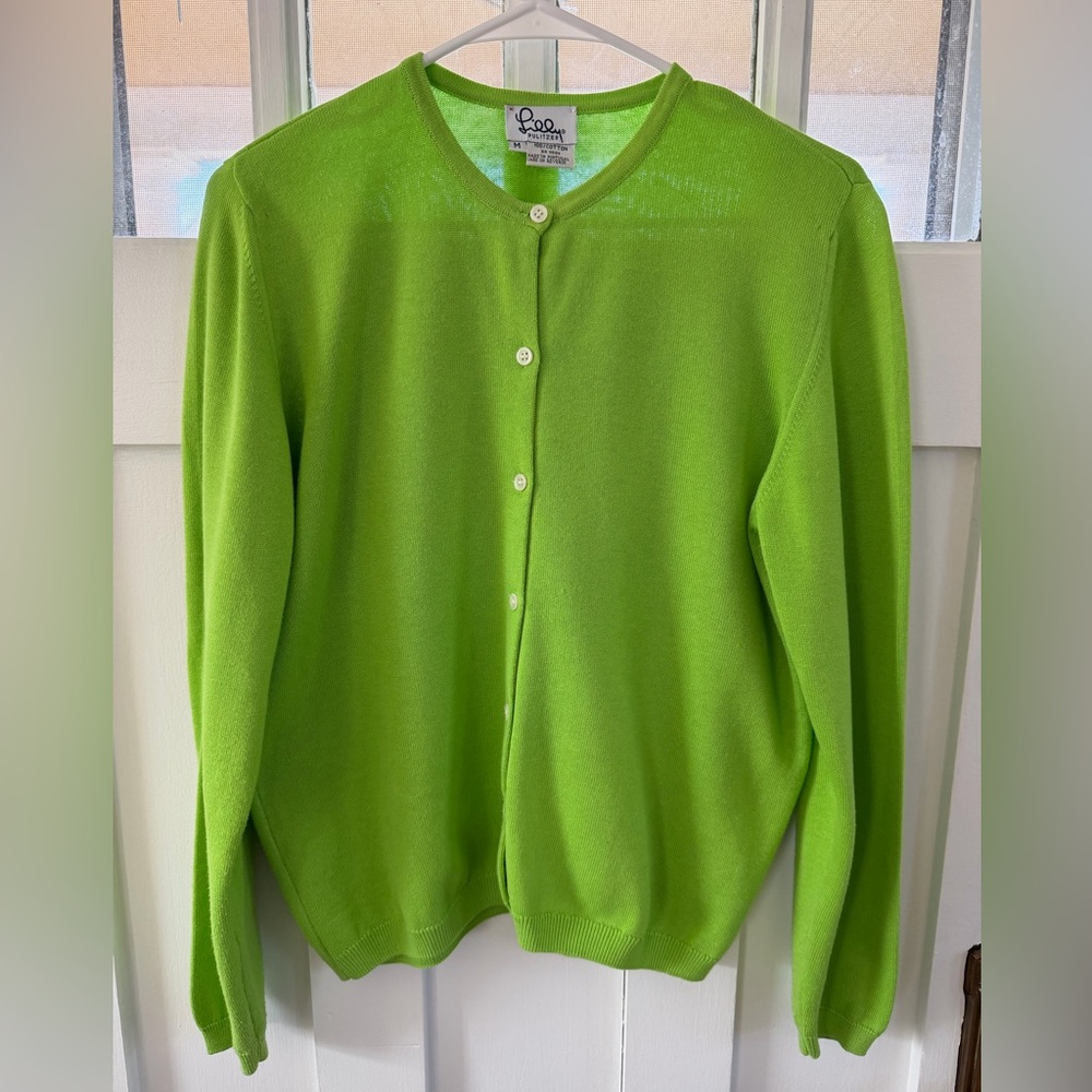 Lilly Pulitzer Neon Lime Button-Front Cardigan